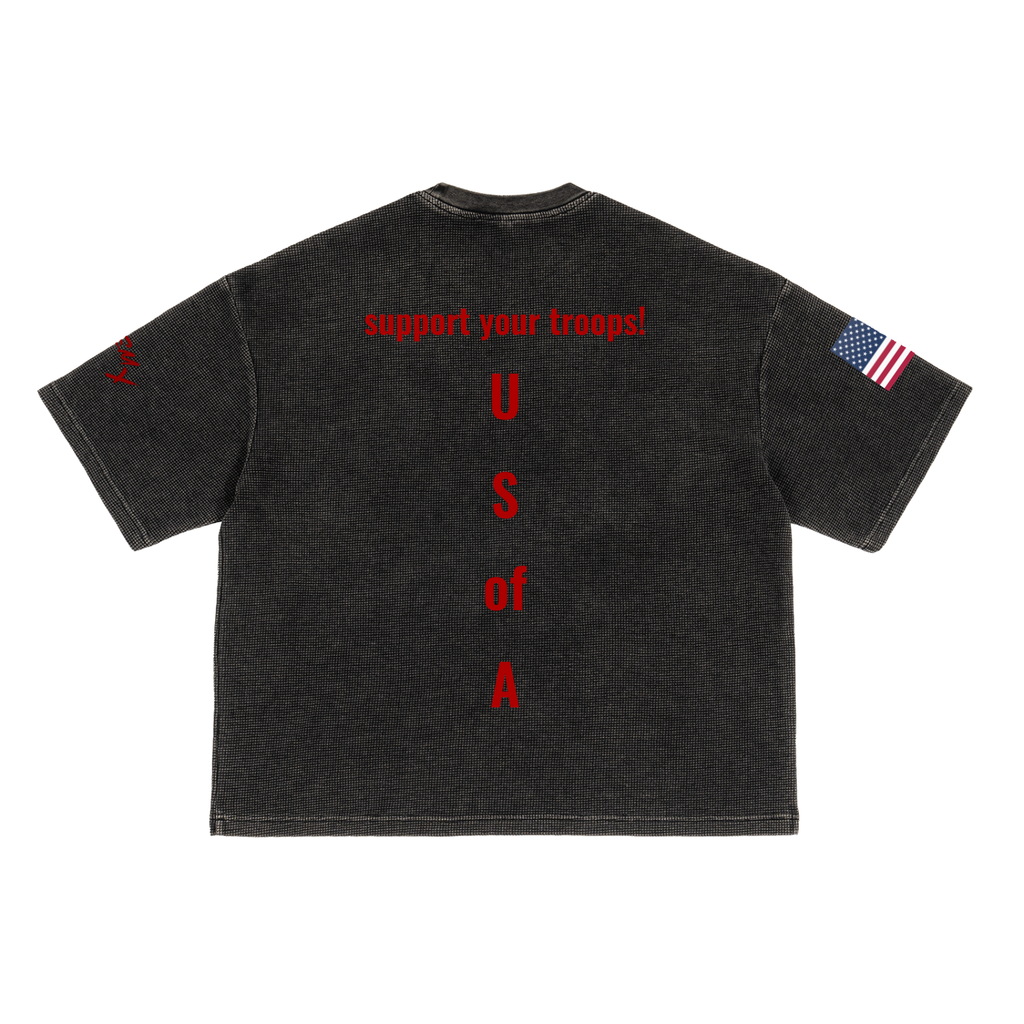 Support your troops waffle T-shirt