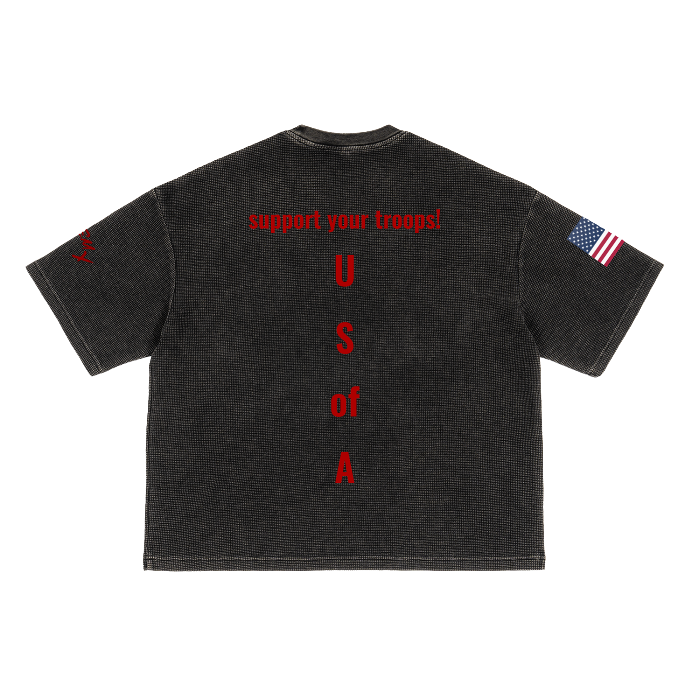 Support your troops waffle T-shirt